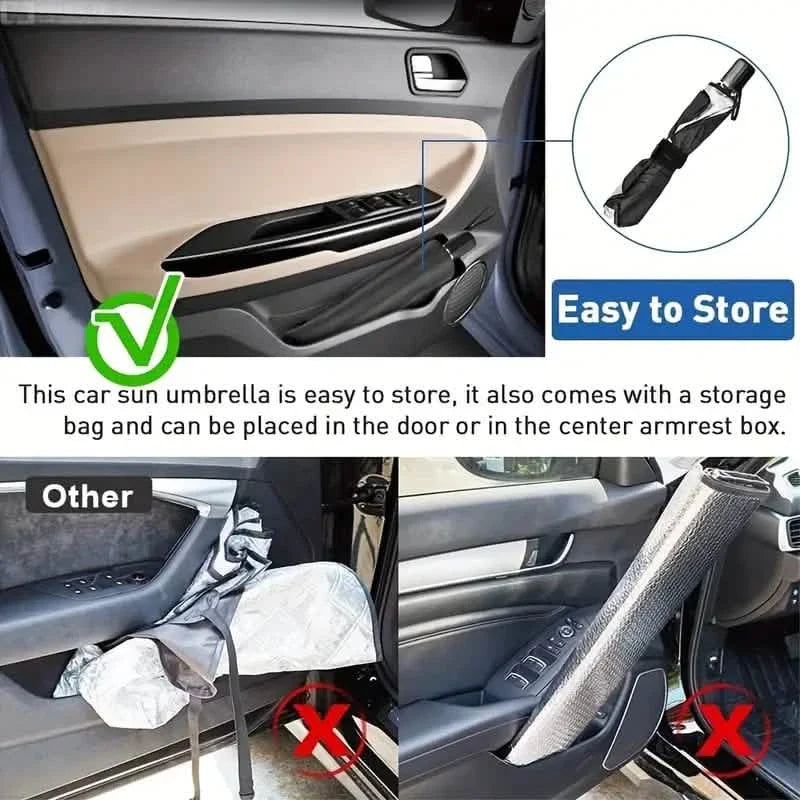 Car Windshield Sun Shade UV Rays and Heat Sun Visor Protector Foldable Reflector Umbrella by DailySale