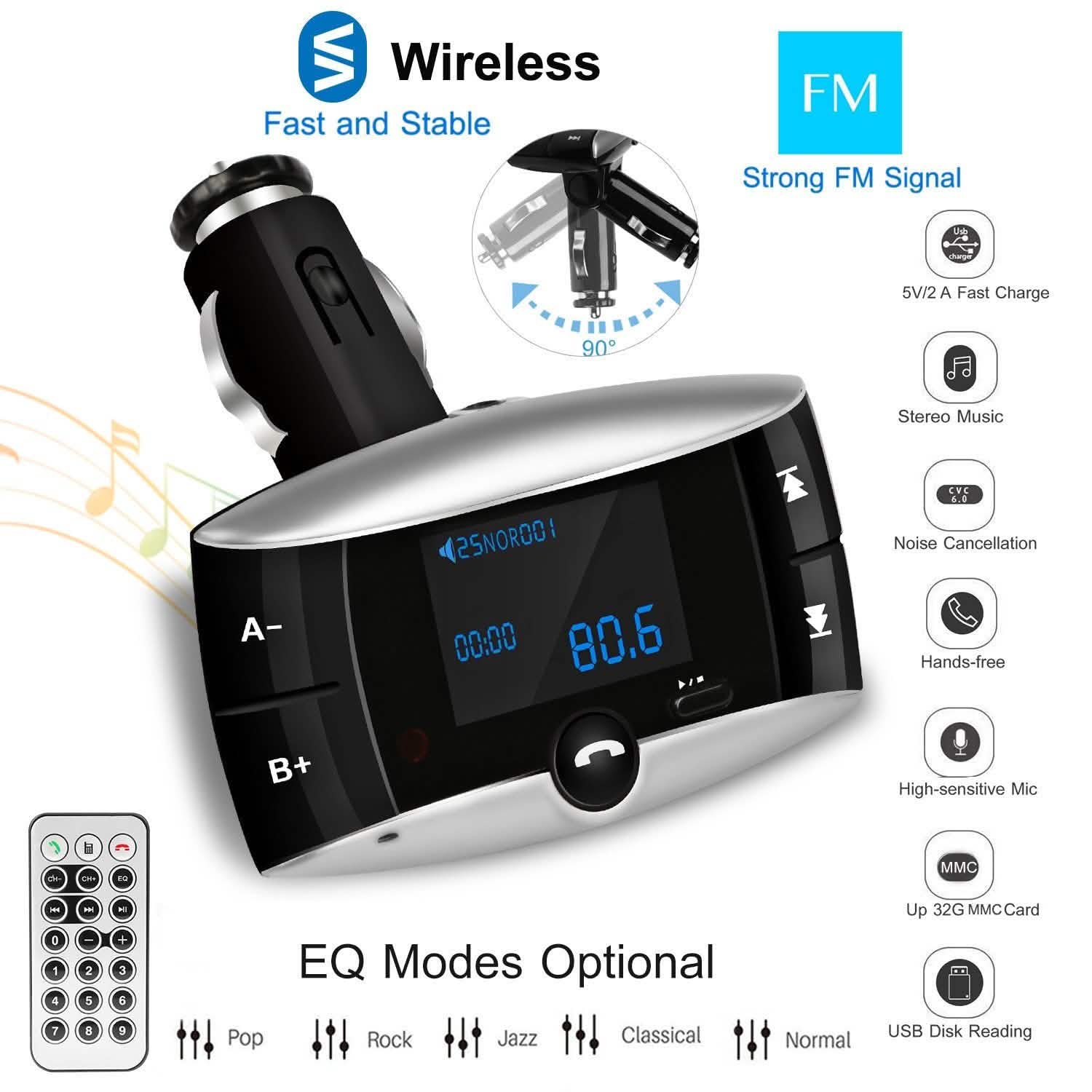 Car Wireless FM Transmitter USB Charger Hands-free Call MP3 Player by DailySale
