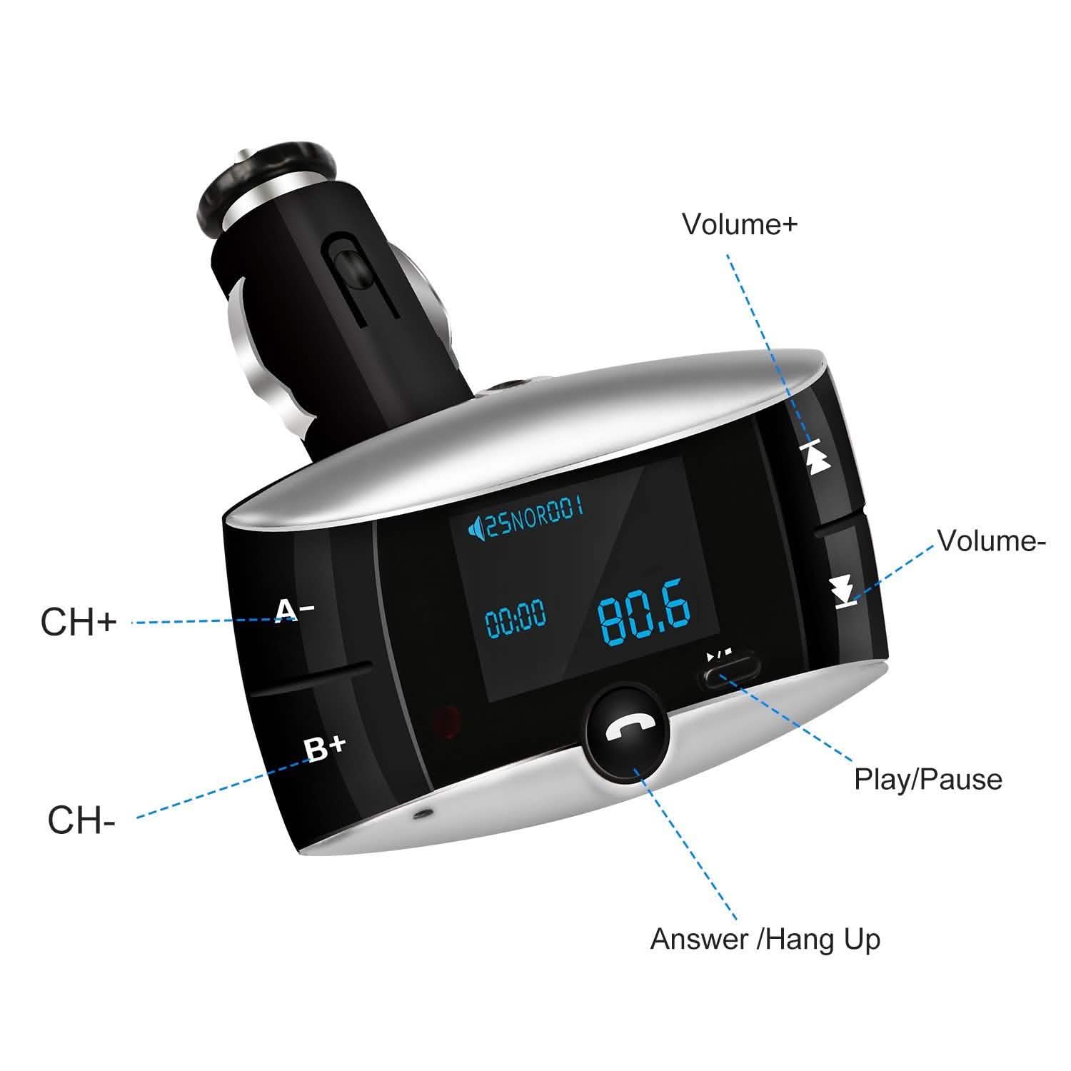Car Wireless FM Transmitter USB Charger Hands-free Call MP3 Player by DailySale