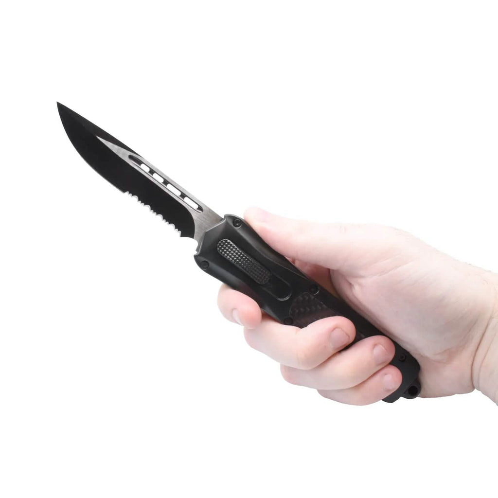 Carbon Fiber Automatic OTF Knife with Belt Clip by DailySale