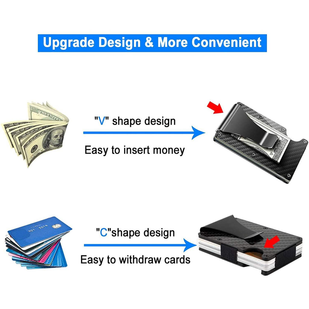 Carbon Fiber Money Clip Wallet with RFID Blocking by DailySale