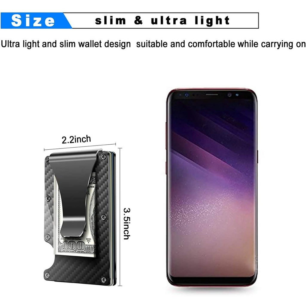 Carbon Fiber Money Clip Wallet with RFID Blocking by DailySale