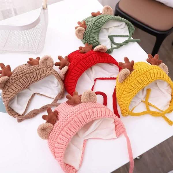 Cartoon Elk Baby Hat Winter Christmas Knitted by DailySale