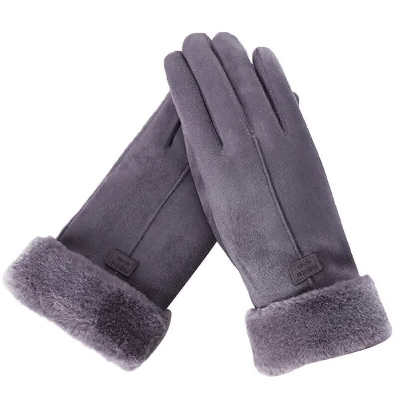 Cashmere Warm Suede Leather Plush Touch Screen Gloves by DailySale