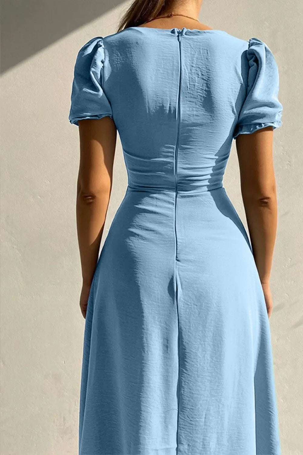 Sweetheart Neck Short Sleeve Dress by Shopiebay