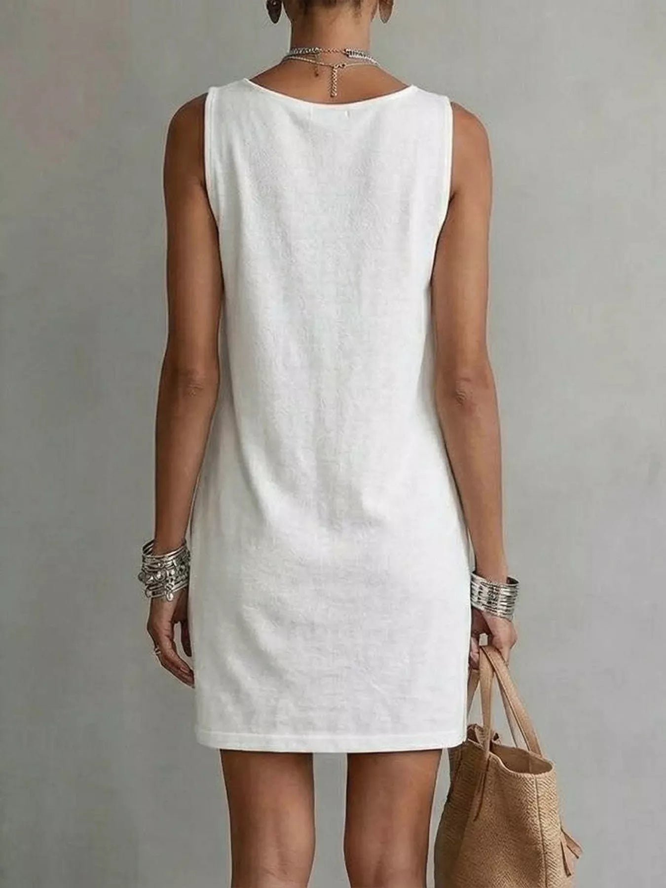 Casual Sleeveless Cowl Neck Mini Dress by Shopiebay