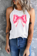 Bow Graphic Grecian Neck Tank