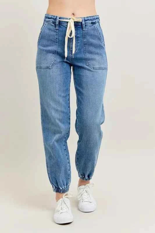 Judy Blue Full Size High Waist Denim Jogger Plus Size