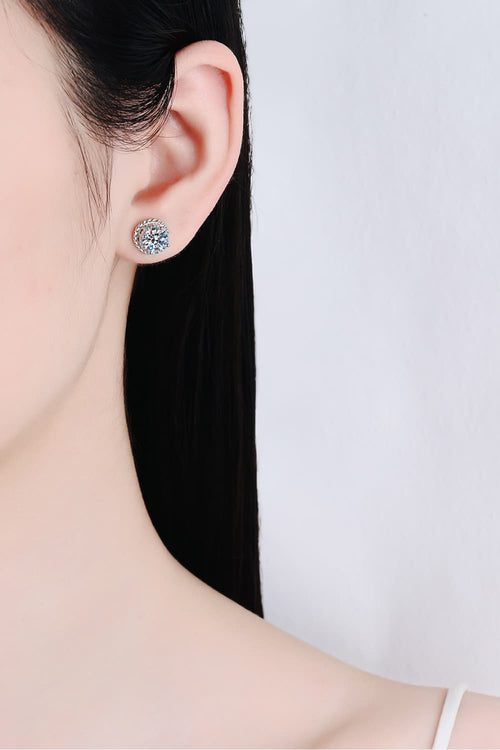2 Carat Moissanite 925 Sterling Silver Stud Earrings by Wild and Free Boutique
