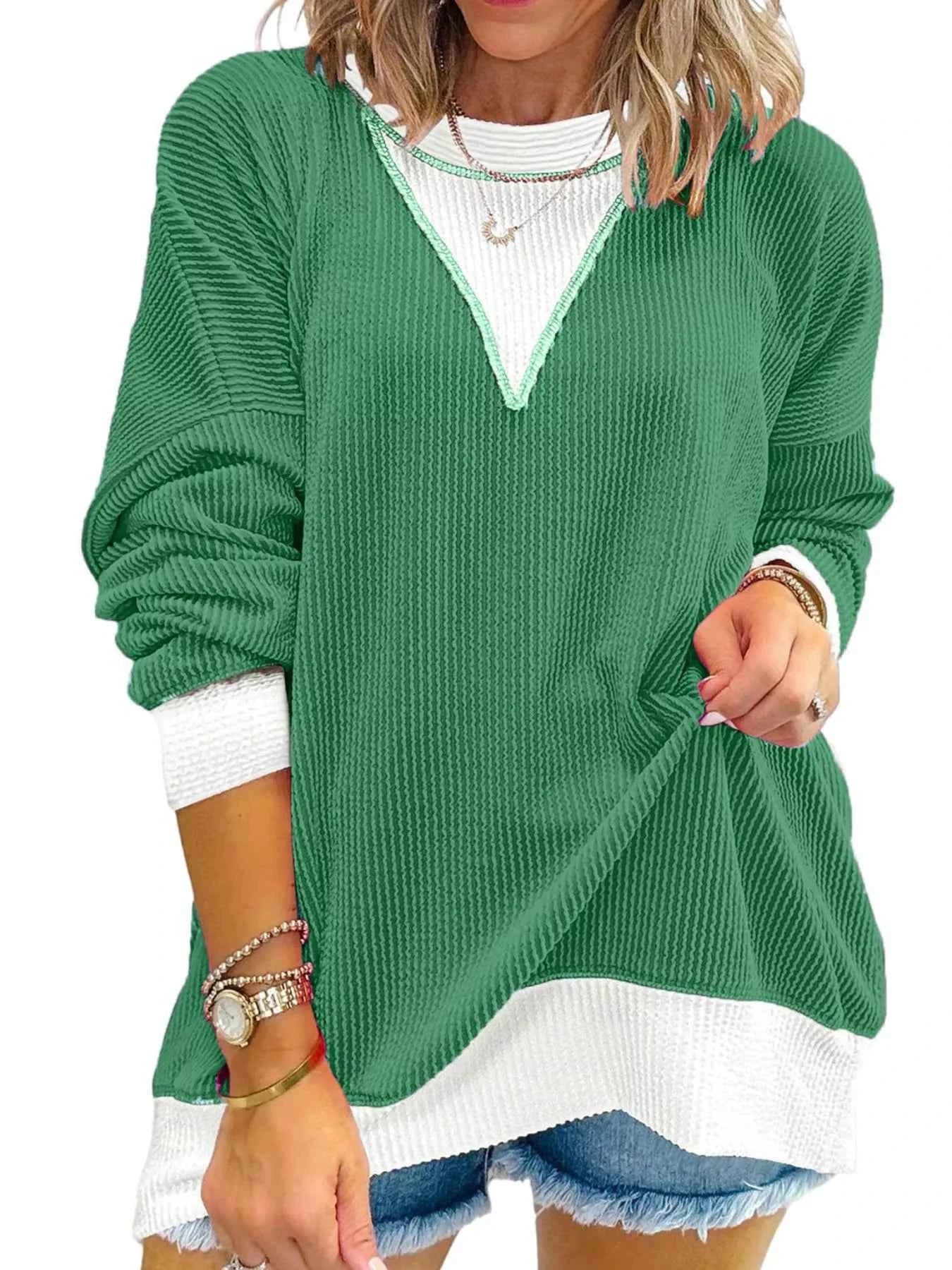 Contrast Dropped Shoulder Sweatshirt