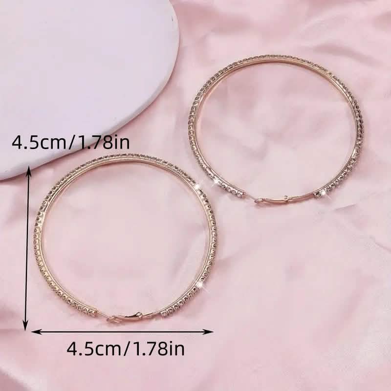 Women's Rhinestone Hoop Earrings – Large Stainless Steel Bling Hoops by DailySale