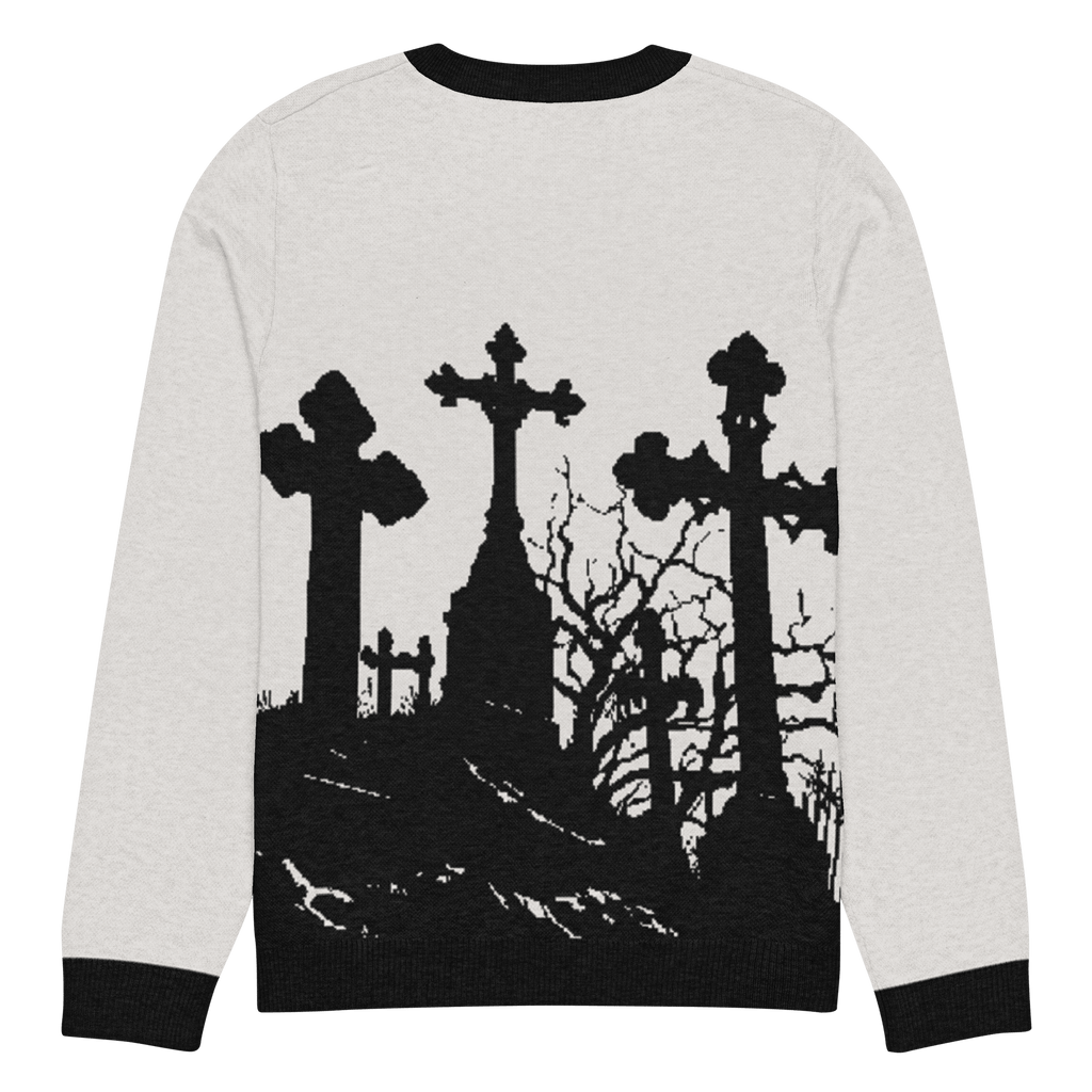 Cemetery Ash Knit Crew Neck Sweater by Goth Cloth Co.