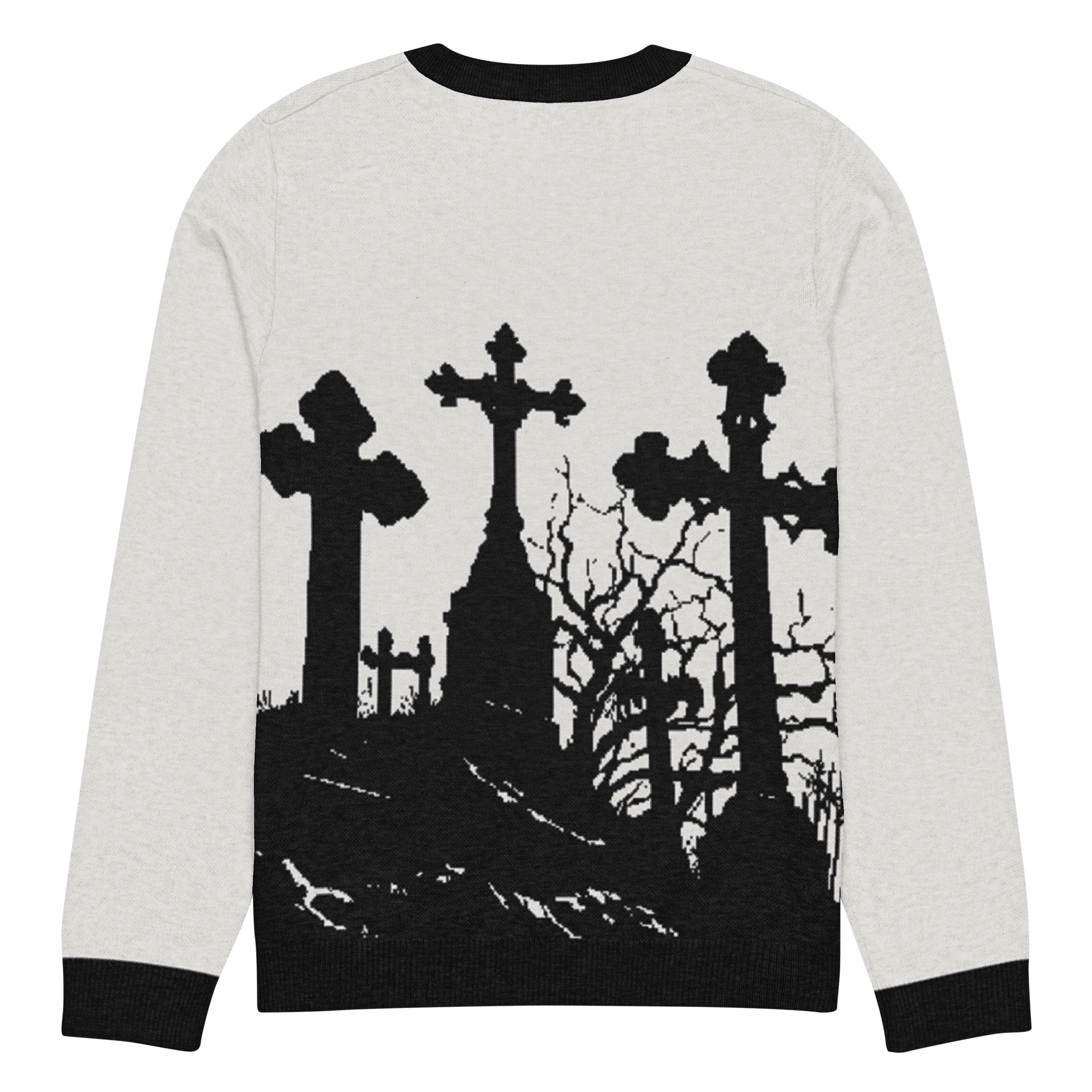 Cemetery Ash Knit Crew Neck Sweater by Goth Cloth Co.