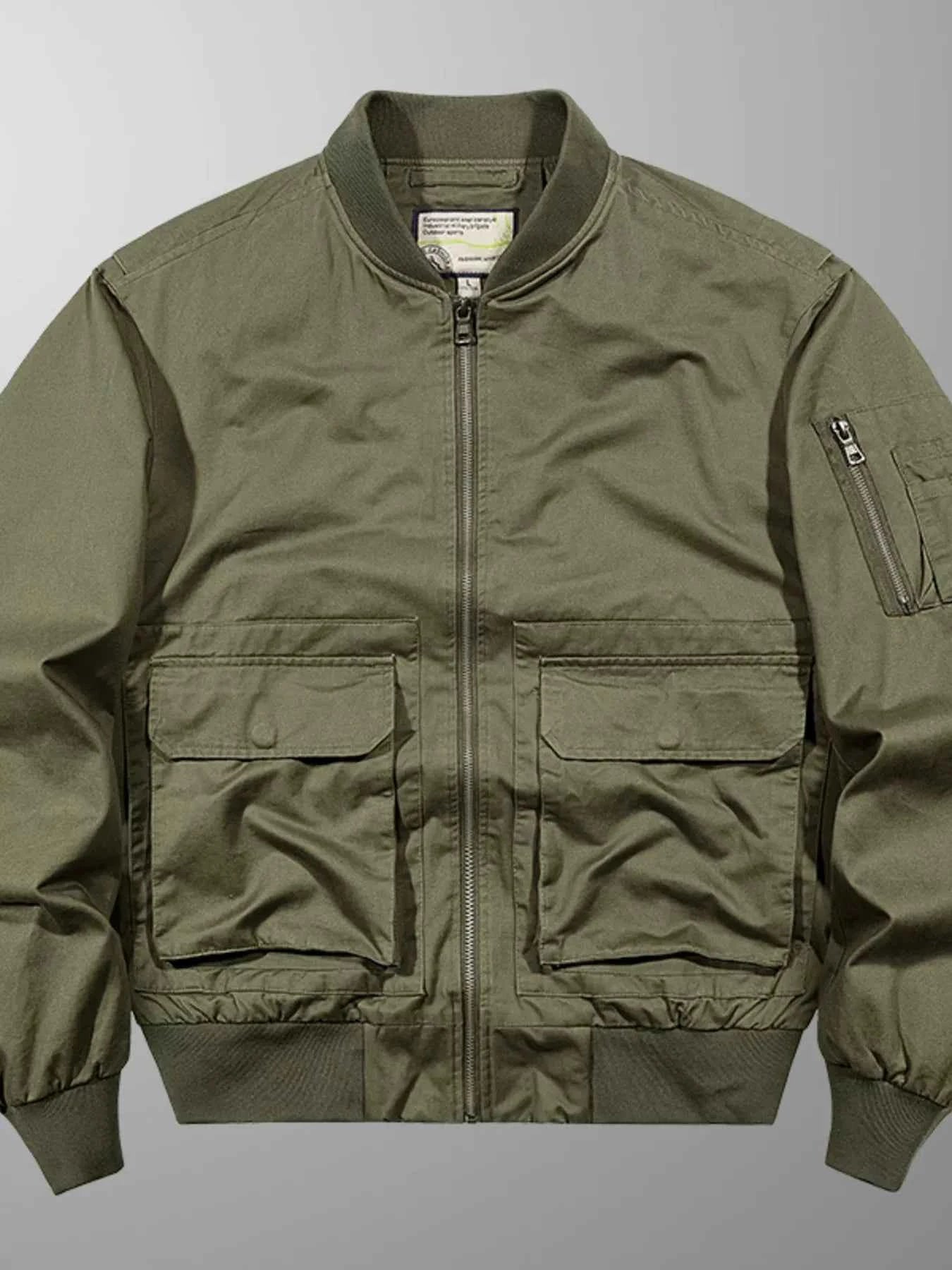 Men's Plus Size Zip Up Bomber Jacket