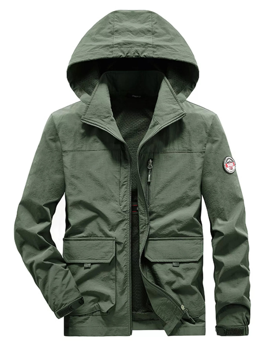 Men's Plus Size Lightweight Hooded Windproof Outdoor Jacket