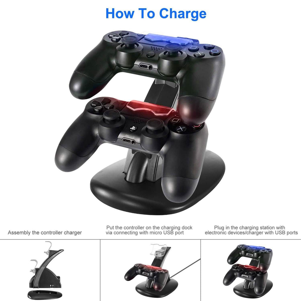 Charging Dock Station Dual Micro USB Stand for PS4 Pro by DailySale