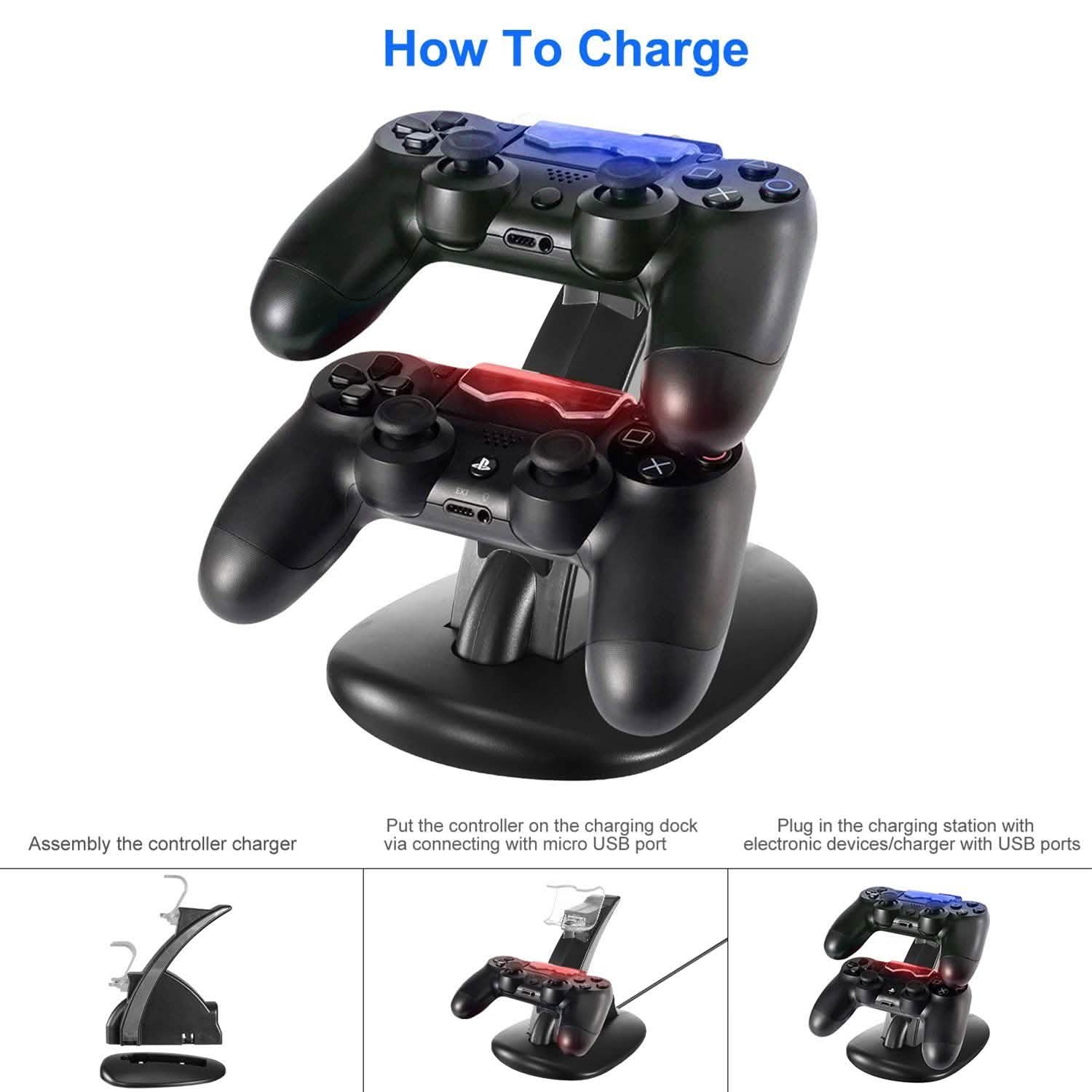 Charging Dock Station Dual Micro USB Stand for PS4 Pro by DailySale