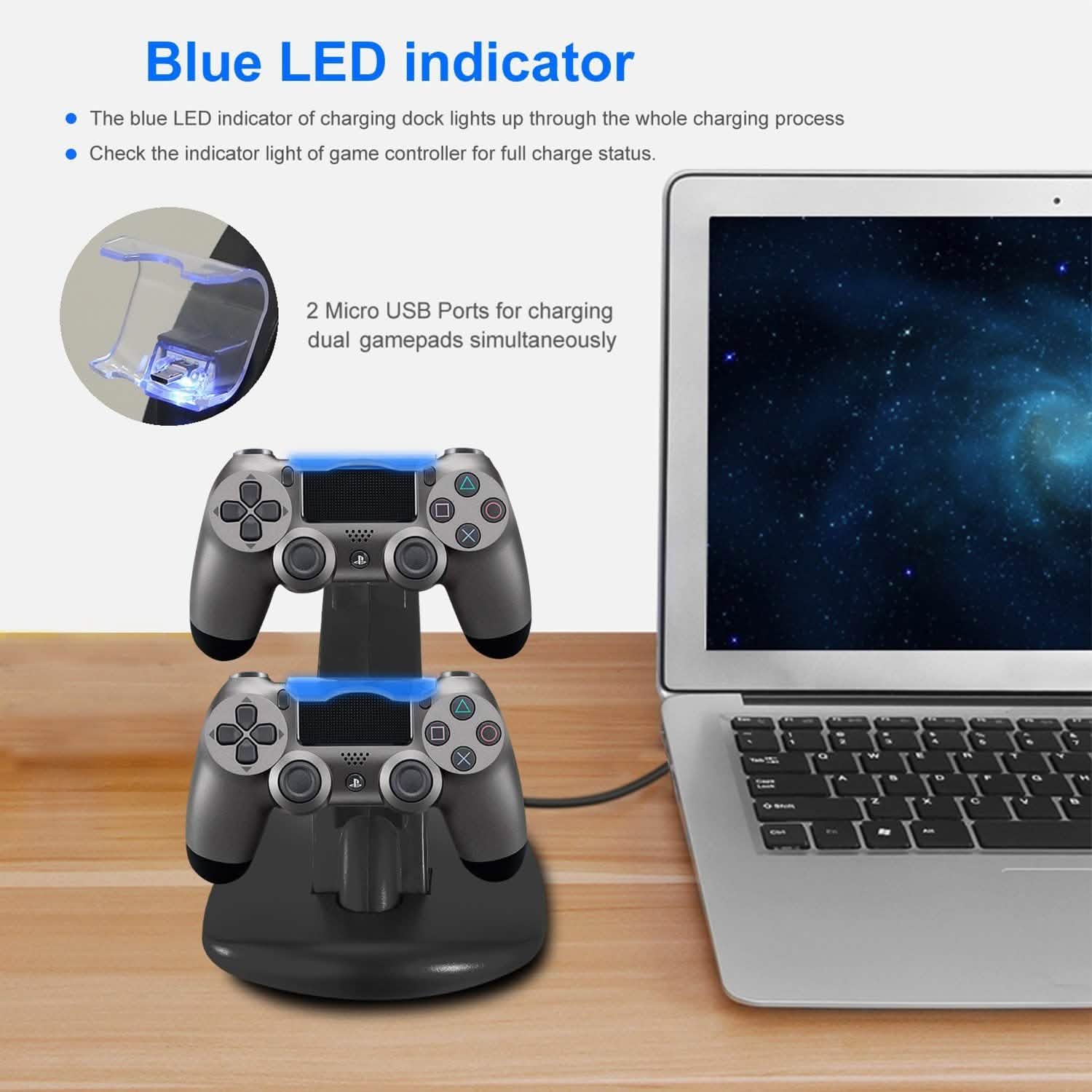 Charging Dock Station Dual Micro USB Stand for PS4 Pro by DailySale