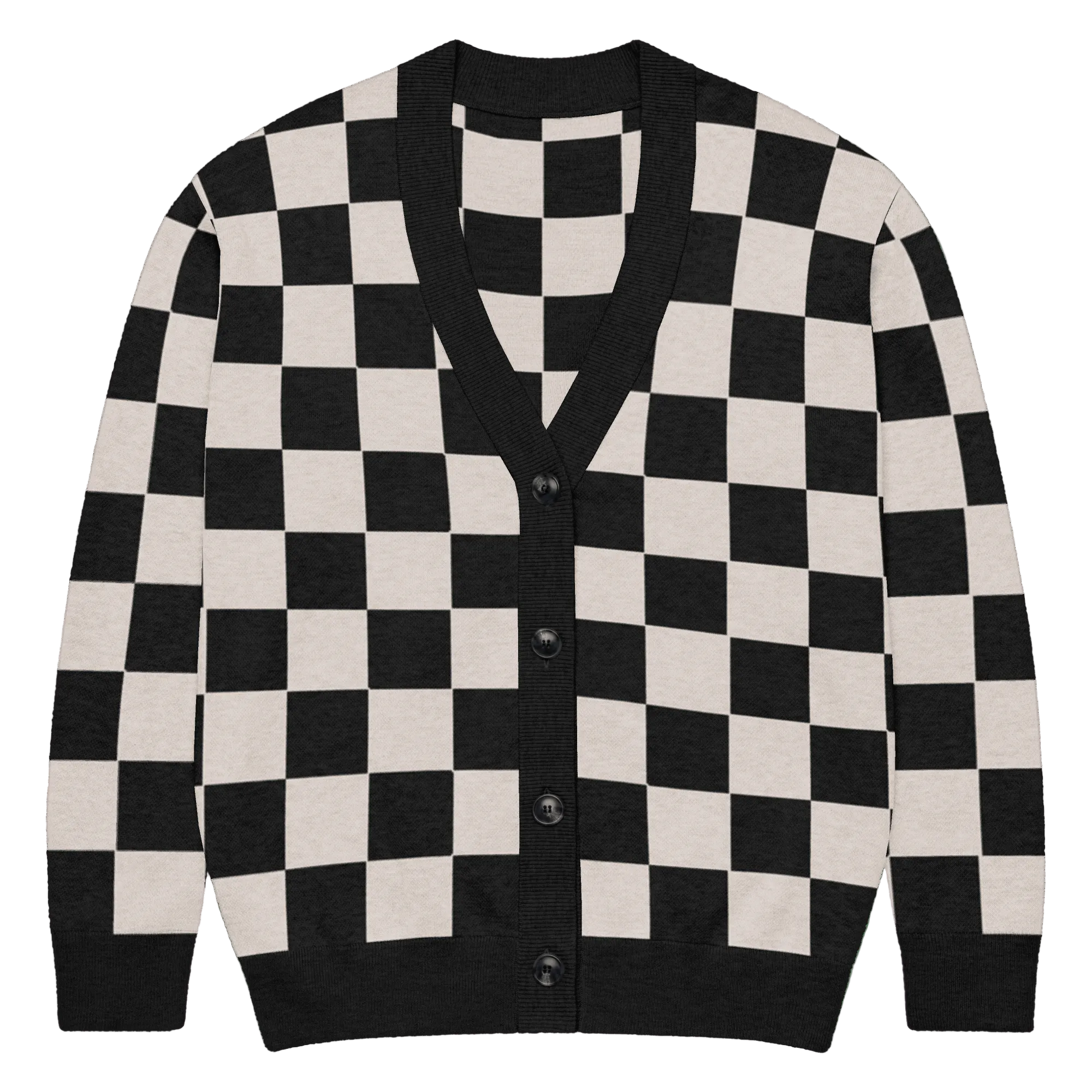 Checkers and Cream Knit Cardigan by Goth Cloth Co.