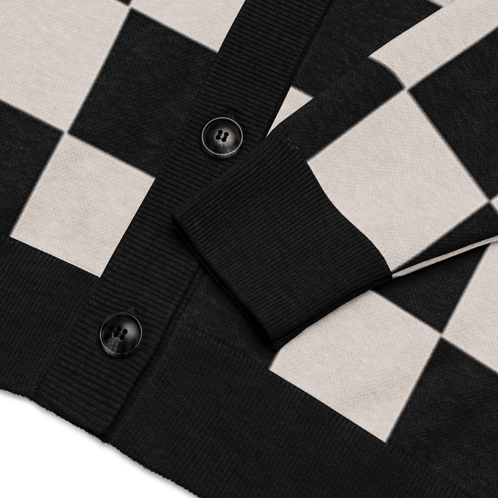 Checkers and Cream Knit Cardigan by Goth Cloth Co.