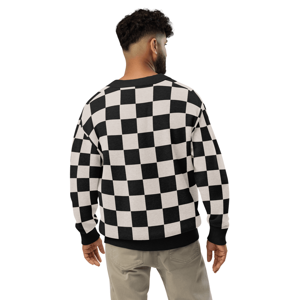 Checkers and Cream Knit Cardigan by Goth Cloth Co.