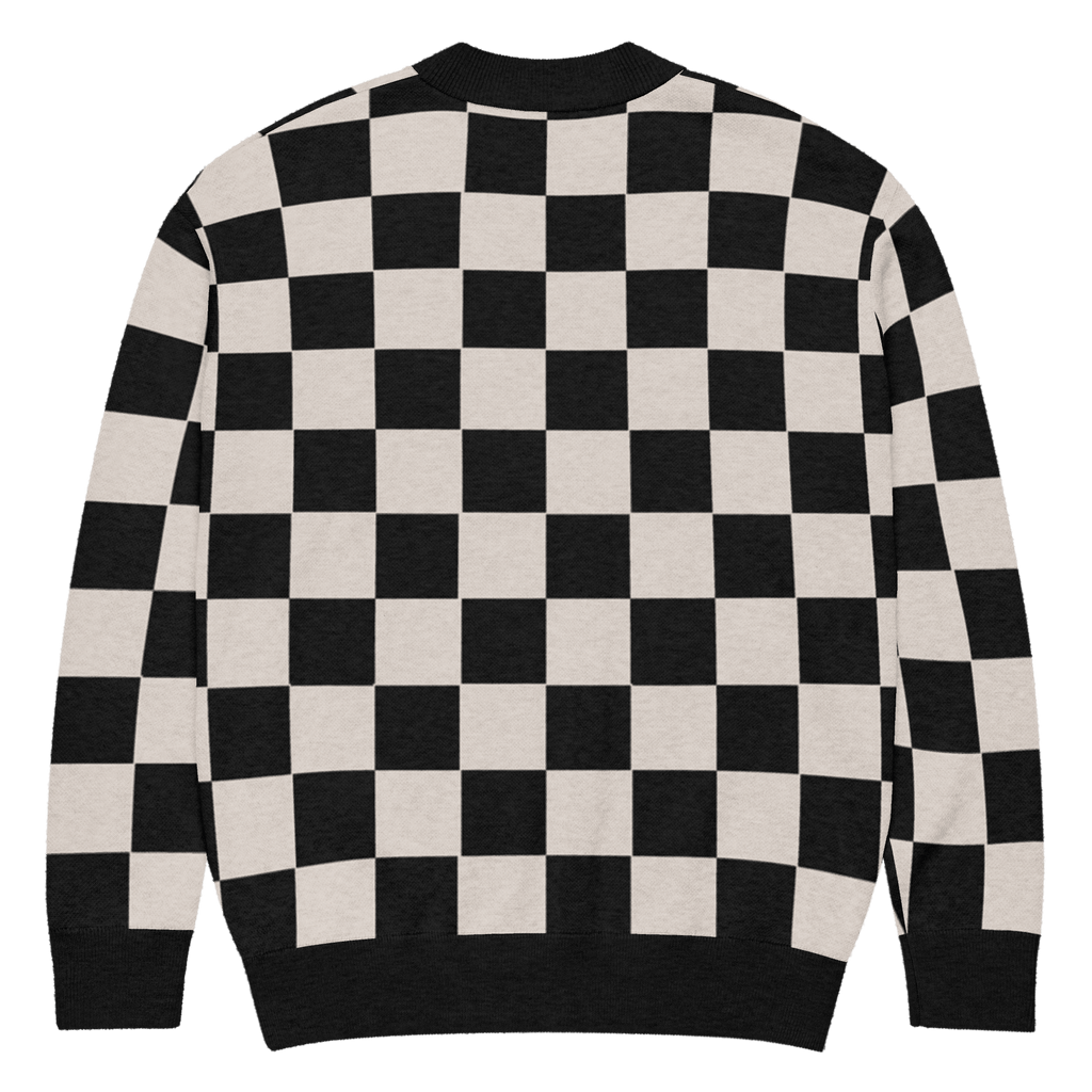 Checkers and Cream Knit Cardigan by Goth Cloth Co.