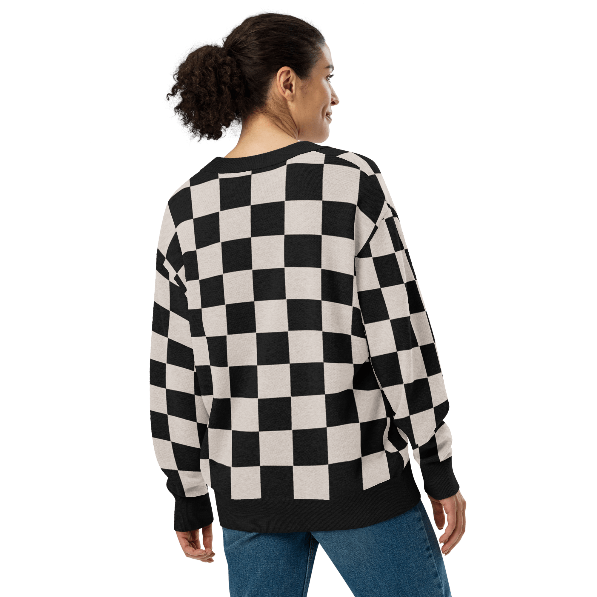 Checkers and Cream Knit Cardigan by Goth Cloth Co.