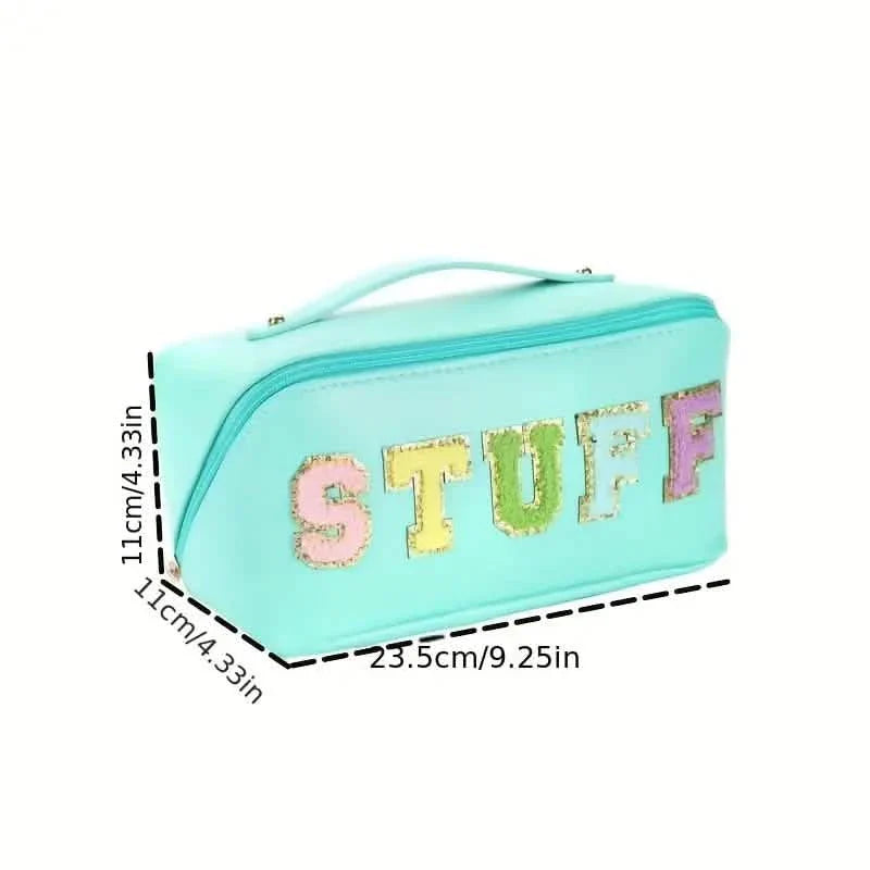 Chenille Letter Patches Cosmetic Bag by DailySale
