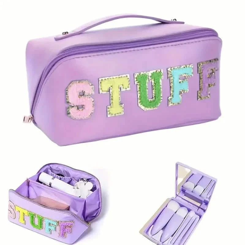 Chenille Letter Patches Cosmetic Bag by DailySale
