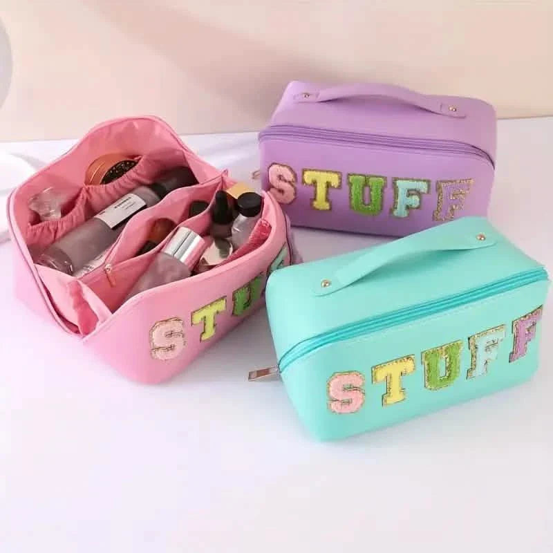 Chenille Letter Patches Cosmetic Bag by DailySale