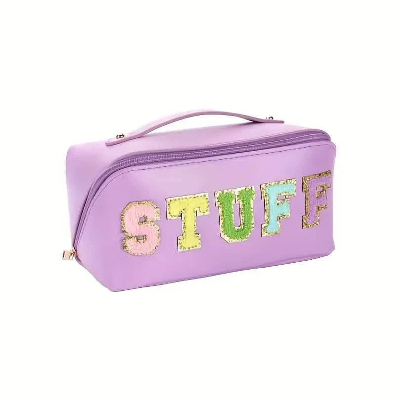 Chenille Letter Patches Cosmetic Bag by DailySale