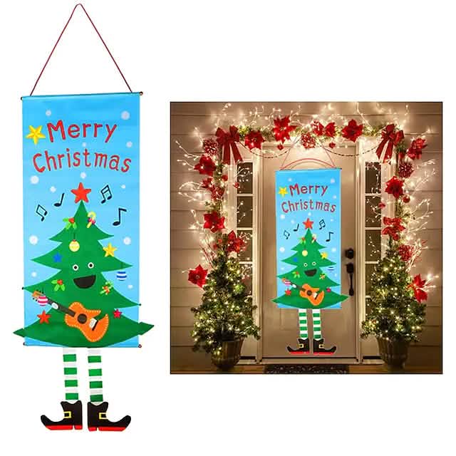 Christmas Door Hanging Flag Decor by DailySale