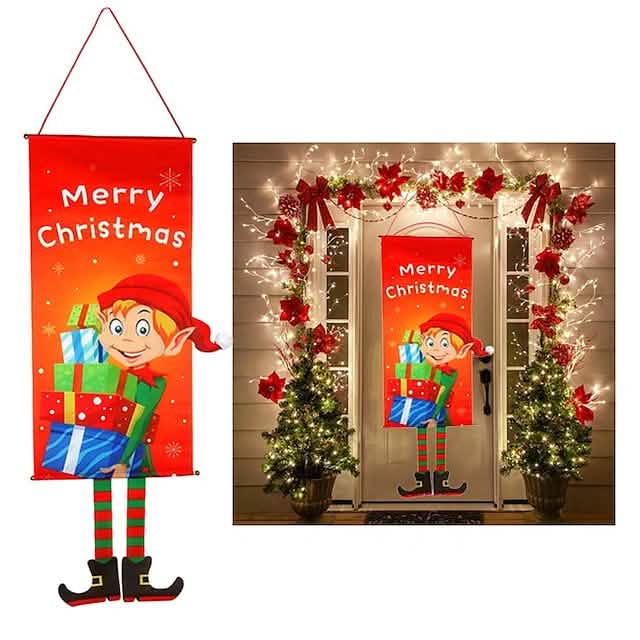 Christmas Door Hanging Flag Decor by DailySale