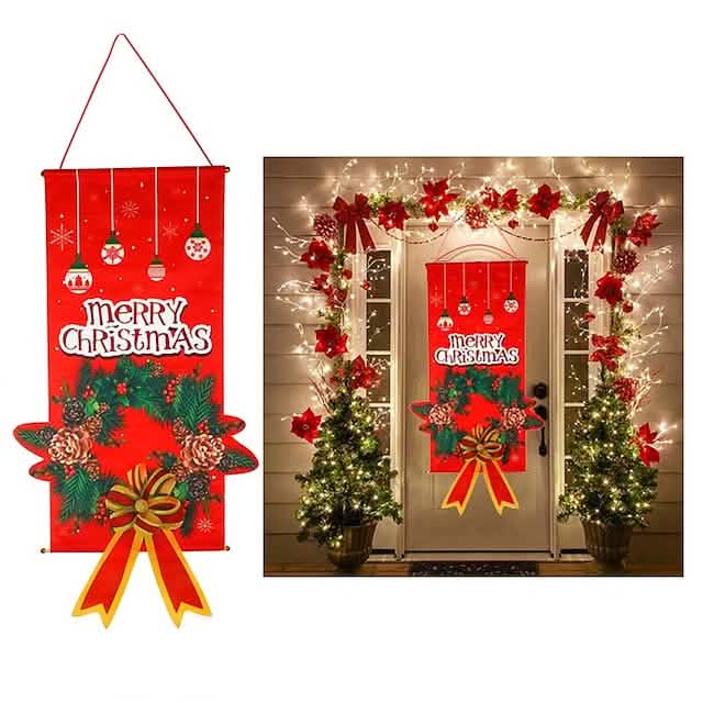 Christmas Door Hanging Flag Decor by DailySale