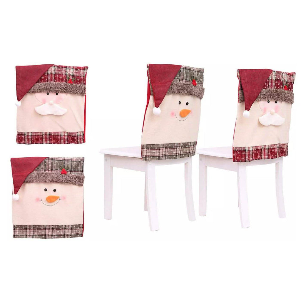 Christmas Santa Claus Snowman Chair Cover by DailySale