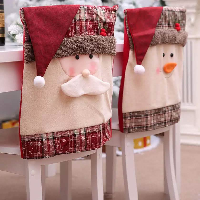 Christmas Santa Claus Snowman Chair Cover by DailySale