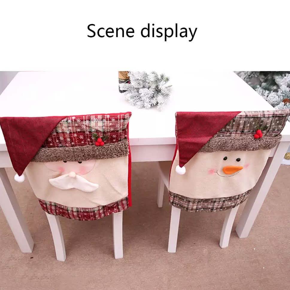 Christmas Santa Claus Snowman Chair Cover by DailySale