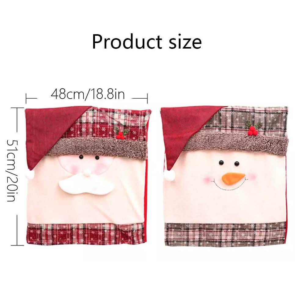 Christmas Santa Claus Snowman Chair Cover by DailySale