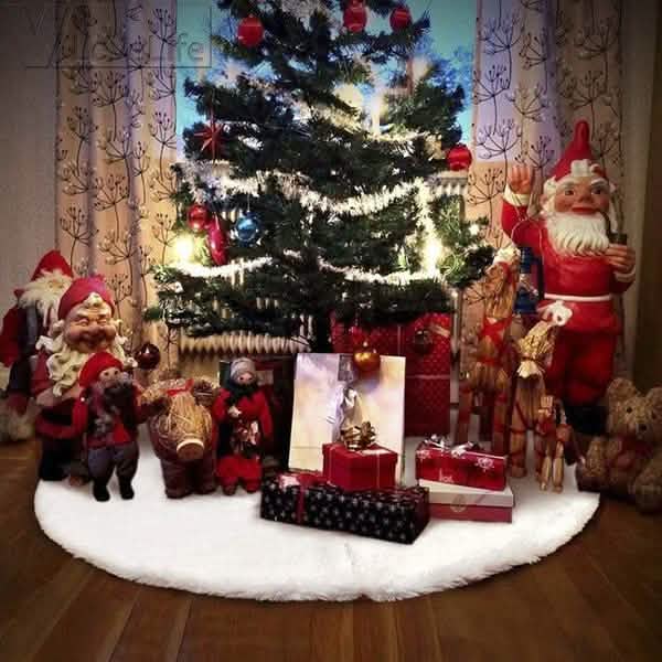 Christmas Tree Skirt Plush Lovely Decorations by DailySale