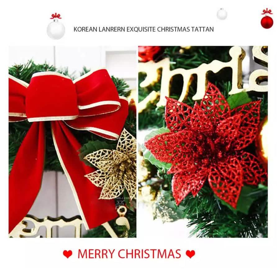 Christmas Xmas Wreath Home Door Wall Ornament Garland Bowknot Party Decoration by DailySale