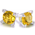 Citrine Stud Earring in 18K White Gold by DailySale