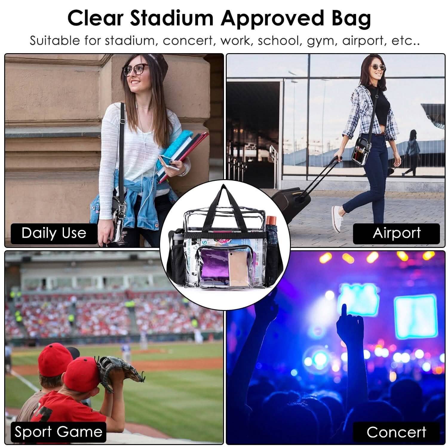 Clear Transparent Shoulder Bag Stadium Approved by DailySale