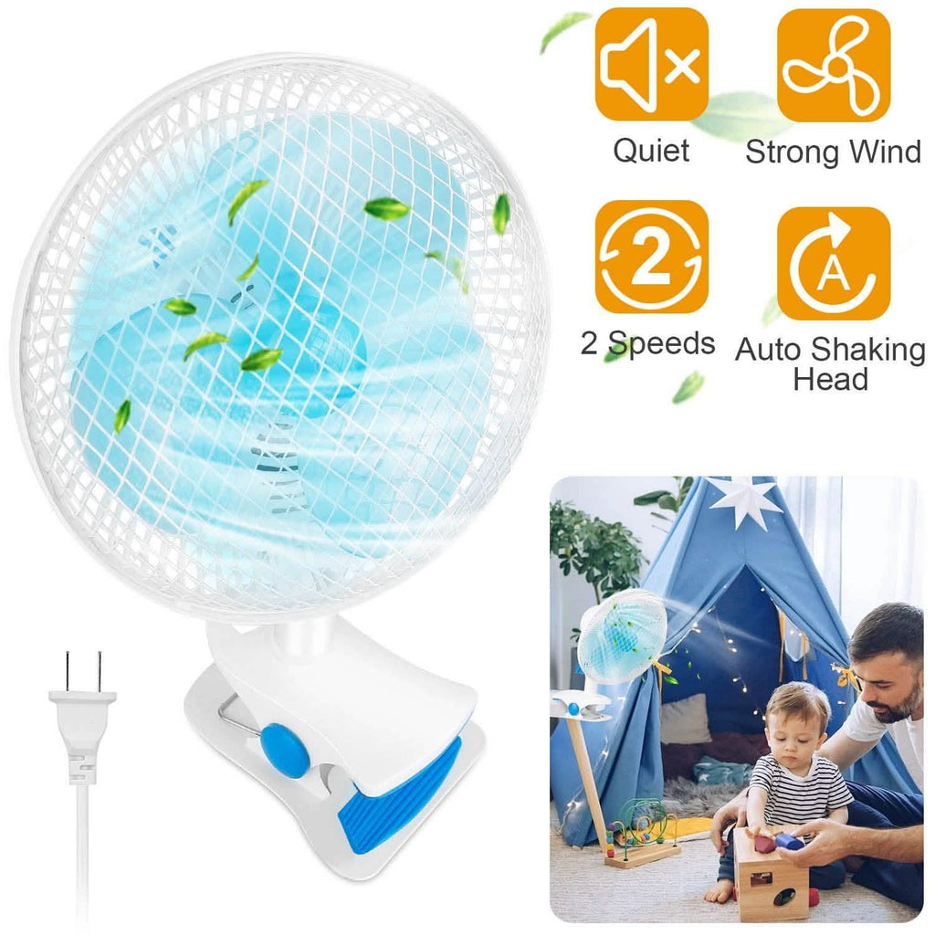 Clip-On 2 Speeds Quiet Clamp Fan by DailySale