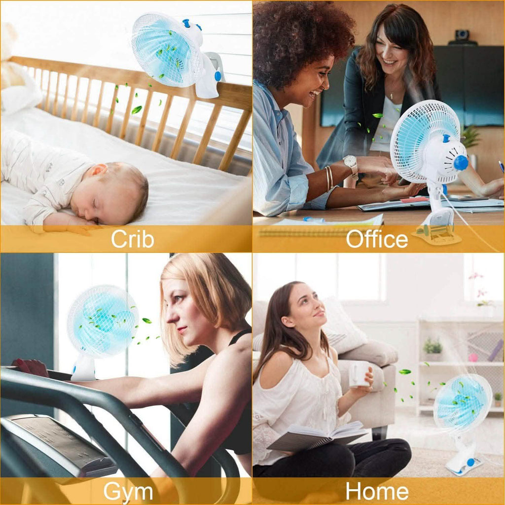 Clip-On 2 Speeds Quiet Clamp Fan by DailySale