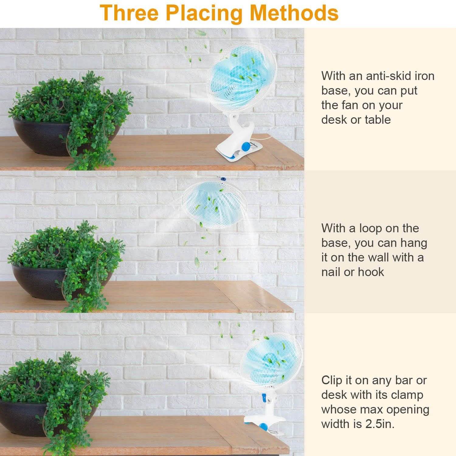 Clip-On 2 Speeds Quiet Clamp Fan by DailySale