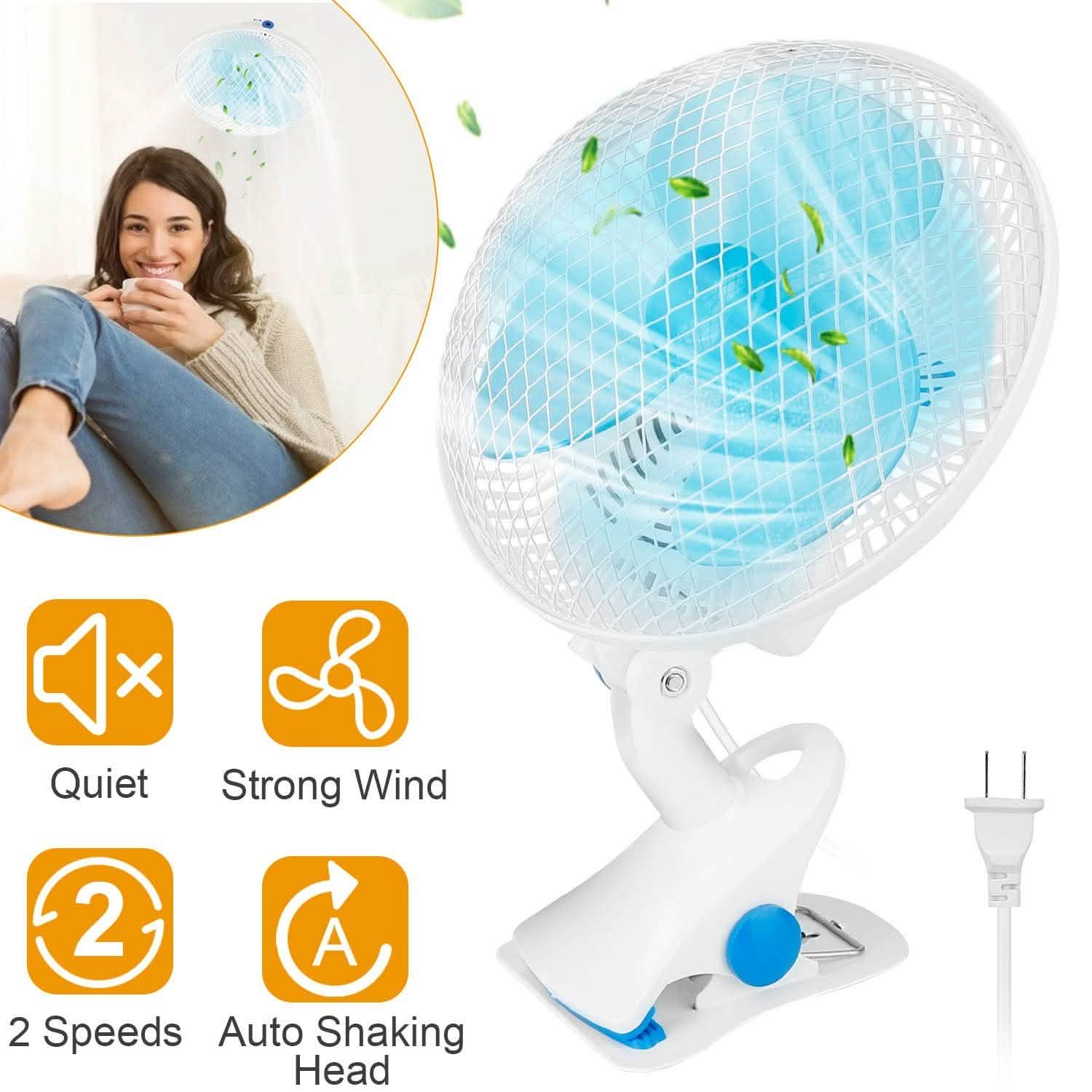 Clip-On 2 Speeds Quiet Clamp Fan by DailySale