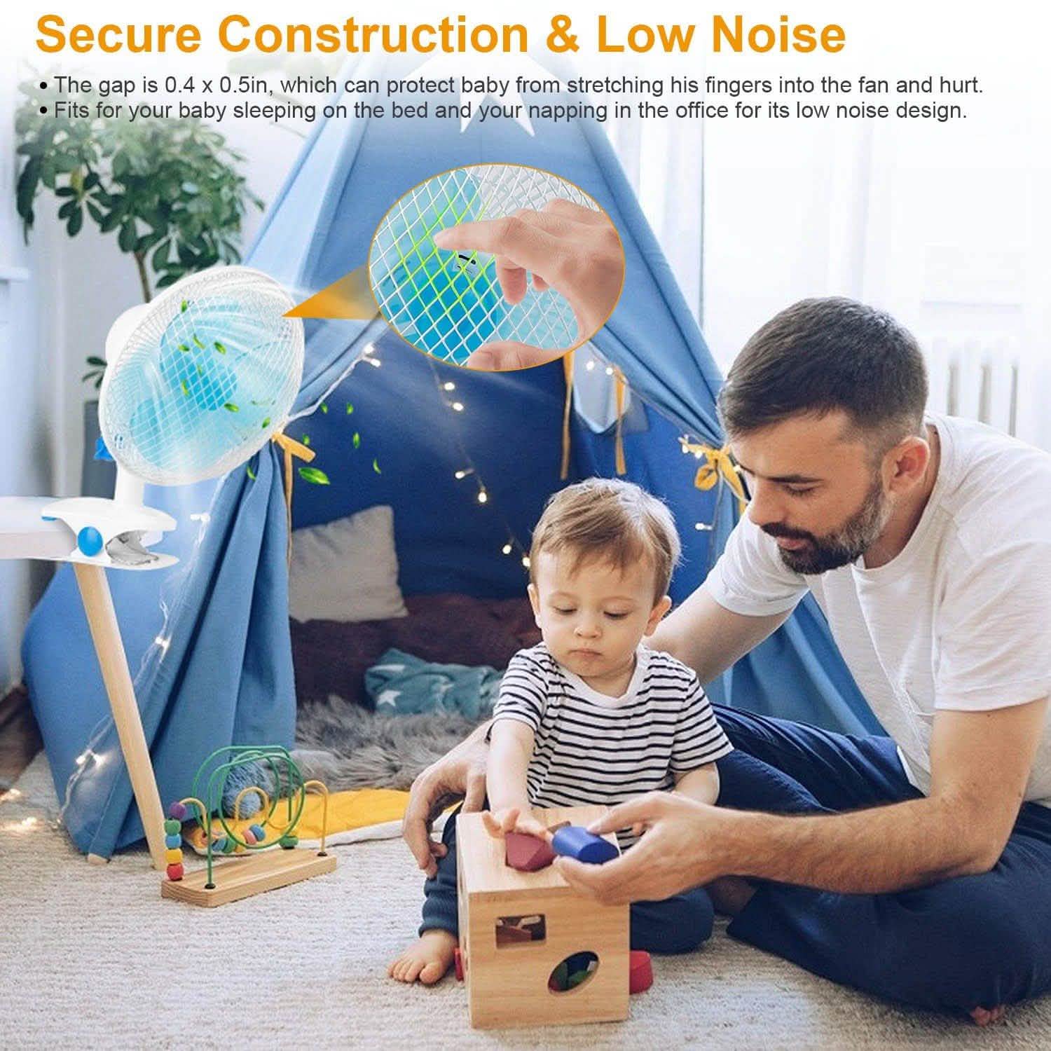 Clip-On 2 Speeds Quiet Clamp Fan by DailySale