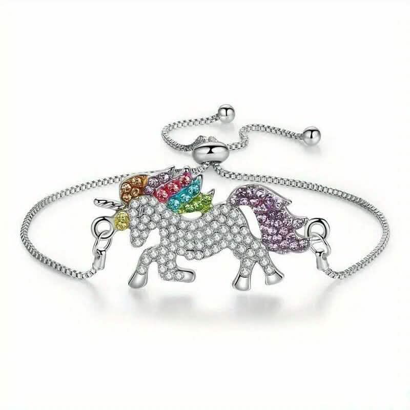 Colorful Cartoon-Themed Unicorn Earrings, Necklace, Ring & Bracelet Jewelry Set by DailySale