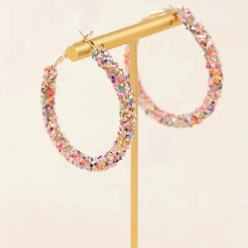 Colorful Circle Sheets Decor Boho Hoop Earrings by DailySale