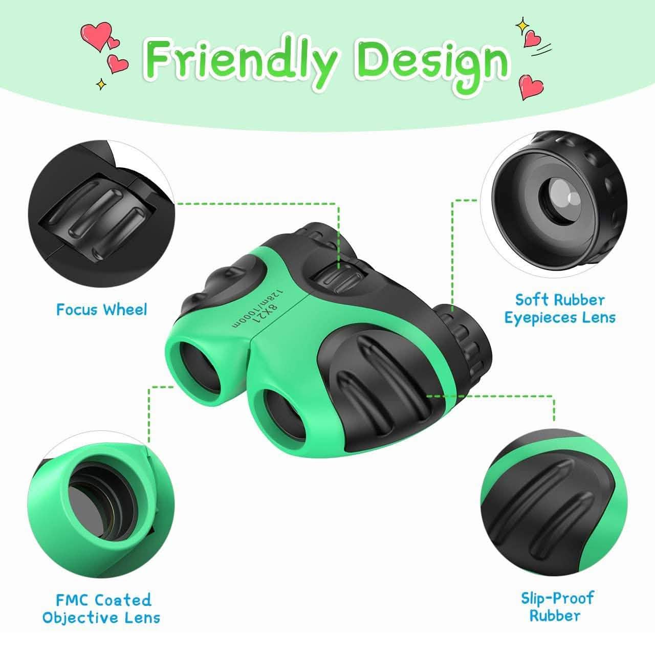 Compact High Resolution Shockproof Binoculars for Kids by DailySale